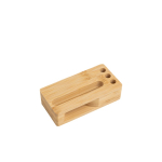 Multifunctionele standaard van bamboe met geluidsversterker