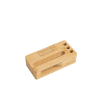 Multifunctionele standaard van bamboe met geluidsversterker