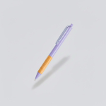 Balpen met transparante clip en bamboe grip, zwarte inkt