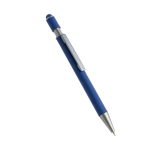 Aluminium pen met spinner en touchpunt, blauwe inkt kleur marineblauw
