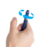 Aluminium pen met spinner en touchpunt, blauwe inkt