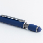 Aluminium pen met spinner en touchpunt, blauwe inkt