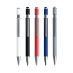 Aluminium pen met spinner en touchpunt, blauwe inkt