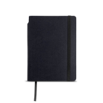 A5-notitieboek van nepleer met flexibele kaft, blanco pagina’s kleur zwart