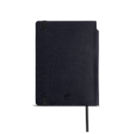 A5-notitieboek van nepleer met flexibele kaft, blanco pagina’s kleur zwart