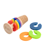 Kurkstop voor fles met gekleurde markeerringen voor glazen