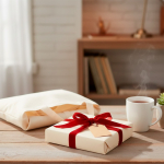 Tas van recycled katoen en plastic met korte hengsels 140 g/m²