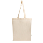 Tas van gerecycled katoen en plastic met plooi 140 g/m² kleur beige