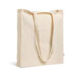 Tas van gerecycled katoen en plastic met plooi 140 g/m² kleur beige