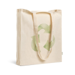 Tas van gerecycled katoen en plastic met plooi 140 g/m² kleur beige