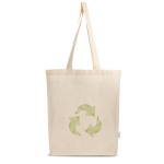 Tas van gerecycled katoen en plastic met plooi 140 g/m²