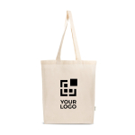 Tas van gerecycled katoen en plastic met plooi 140 g/m²