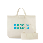 Boodschappentas van gerecycled katoen en plastic 140 g/m²