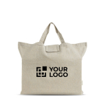 Opvouwbare katoenen tas met bodemvouw en hengsels 150 g/m²