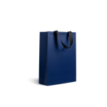 Premium papieren tas met matte afwerking en handgrepen 7kg kleur marineblauw
