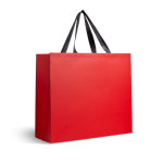 Premium matte papieren tas met zijvouw en handgrepen 9kg kleur rood