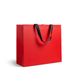 Premium matte papieren tas met zijvouw en handgrepen 9kg kleur rood