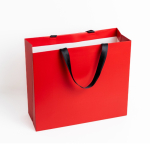 Premium matte papieren tas met zijvouw en handgrepen 9kg kleur rood