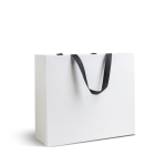 Premium matte papieren tas met zijvouw en handgrepen 9kg kleur wit