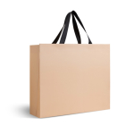 Premium matte papieren tas met zijvouw en handgrepen 9kg kleur beige
