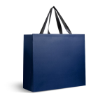 Premium matte papieren tas met zijvouw en handgrepen 9kg kleur marineblauw