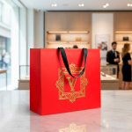 Premium matte papieren tas met zijvouw en handgrepen 9kg