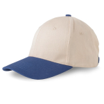 Tweekleurige katoenen sportpet met stevige structuur 250 g/m2 kleur marineblauw