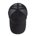 5-panel trucker cap met sluiting en gebogen klep 250 g/m2 kleur zwart