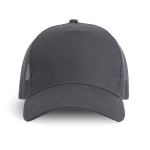 5-panel trucker cap met sluiting en gebogen klep 250 g/m2 kleur donkergrijs