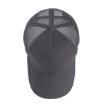 5-panel trucker cap met sluiting en gebogen klep 250 g/m2 kleur donkergrijs