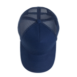 5-panel trucker cap met sluiting en gebogen klep 250 g/m2 kleur marineblauw