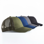 5-panel trucker cap met sluiting en gebogen klep 250 g/m2