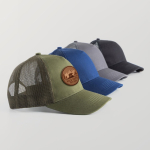 5-panel trucker cap met sluiting en gebogen klep 250 g/m2