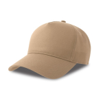 Gestructureerde baseballpet met 5 panelen en klittenbandsluiting kleur khaki