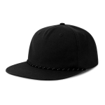 Onversterkte 5-panel cap met gerecyclede platte klep ReTraze® kleur zwart