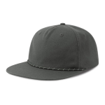 Onversterkte 5-panel cap met gerecyclede platte klep ReTraze® kleur donkergrijs