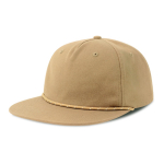 Onversterkte 5-panel cap met gerecyclede platte klep ReTraze® kleur khaki