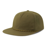 Onversterkte 5-panel cap met gerecyclede platte klep ReTraze® kleur olijfgroen