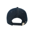 Ecologische denim baseballpet met 5 panelen en gesp-sluiting kleur donkerblauw