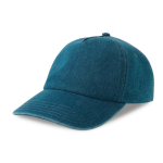 Ecologische denim baseballpet met 5 panelen en gesp-sluiting kleur jeans blauw