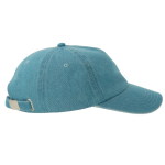 Ecologische denim baseballpet met 5 panelen en gesp-sluiting kleur grijsachtig blauw
