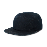 Ongestructureerde 5-panel campercap met platte klep kleur donkerblauw