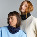 Thermoregulerende nekwarmer van gerecyclede merinowol