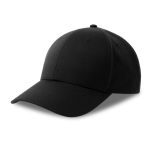 Baseballpet van eco polyester, 6 panelen en klittenbandsluiting kleur zwart