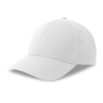 Baseballpet van eco polyester, 6 panelen en klittenbandsluiting kleur wit