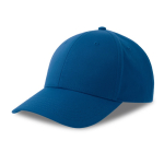 Baseballpet van eco polyester, 6 panelen en klittenbandsluiting kleur koningsblauw