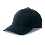 Baseballpet van eco polyester, 6 panelen en klittenbandsluiting kleur marineblauw