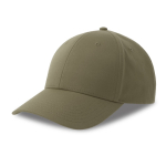 Baseballpet van eco polyester, 6 panelen en klittenbandsluiting kleur olijfgroen