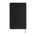 Moleskine gelijnd notitieboek met elastische sluiting kleur zwart tweede weergave achterkant