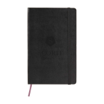 Moleskine gelijnd notitieboek met elastische sluiting kleur zwart weergave detail met logo